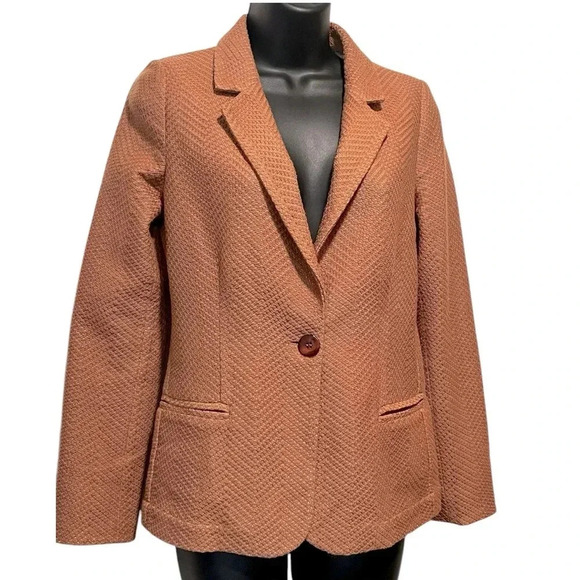 Missoni Camel Brown Stretchy Fitted Knit Blazer Office Siren Jacket Womens Small - Picture 1 of 12